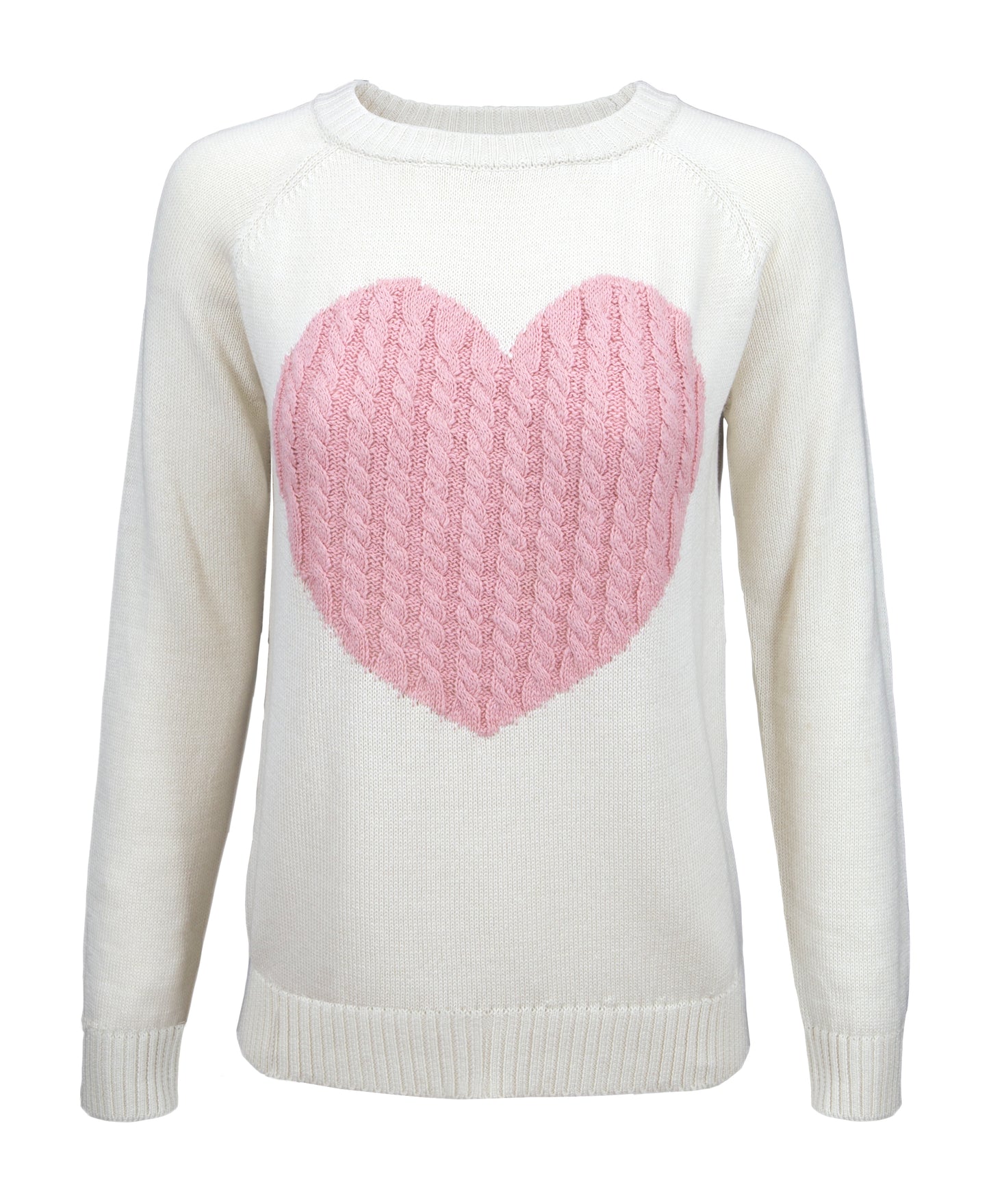 Love Heart Jacquard Round Neck Pullover Sweater MK3506 (S-L)