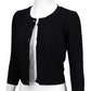 3/4 Sleeve Crewneck Crochet Knit Plus Size Cardigan Sweater MK3514PL (1X-3X)