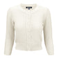 3/4 Sleeve Crewneck Crochet Knit Plus Size Cardigan Sweater MK3514PL (1X-3X)