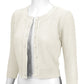 3/4 Sleeve Crewneck Crochet Knit Plus Size Cardigan Sweater MK3514PL (1X-3X)