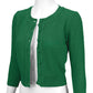 3/4 Sleeve Crewneck Crochet Knit Plus Size Cardigan Sweater MK3514PL (1X-3X)