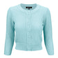 3/4 Sleeve Crewneck Crochet Knit Plus Size Cardigan Sweater MK3514PL (1X-3X)