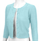3/4 Sleeve Crewneck Crochet Knit Plus Size Cardigan Sweater MK3514PL (1X-3X)