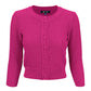 3/4 Sleeve Crewneck Crochet Knit Plus Size Cardigan Sweater MK3514PL (1X-3X)