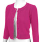 3/4 Sleeve Crewneck Crochet Knit Plus Size Cardigan Sweater MK3514PL (1X-3X)