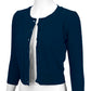 3/4 Sleeve Crewneck Crochet Knit Plus Size Cardigan Sweater MK3514PL (1X-3X)