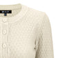 3/4 Sleeve Crewneck Crochet Knit Plus Size Cardigan Sweater MK3514PL (1X-3X)