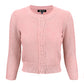 3/4 Sleeve Crewneck Crochet Knit Plus Size Cardigan Sweater MK3514PL (1X-3X)
