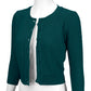 3/4 Sleeve Crewneck Crochet Knit Plus Size Cardigan Sweater MK3514PL (1X-3X)