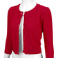 3/4 Sleeve Crewneck Crochet Knit Plus Size Cardigan Sweater MK3514PL (1X-3X)