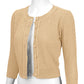 3/4 Sleeve Crewneck Crochet Knit Plus Size Cardigan Sweater MK3514PL (1X-3X)