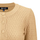 3/4 Sleeve Crewneck Crochet Knit Plus Size Cardigan Sweater MK3514PL (1X-3X)