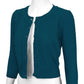 3/4 Sleeve Crewneck Crochet Knit Plus Size Cardigan Sweater MK3514PL (1X-3X)