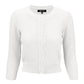 3/4 Sleeve Crewneck Crochet Knit Plus Size Cardigan Sweater MK3514PL (1X-3X)