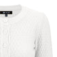 3/4 Sleeve Crewneck Crochet Knit Plus Size Cardigan Sweater MK3514PL (1X-3X)
