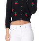 3/4 Sleeve Crewneck Crochet Knit Cropped Cardigan Sweater MK3515 (S-L)