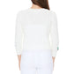 3/4 Sleeve Crewneck Crochet Knit Cropped Cardigan Sweater MK3515 (S-L)