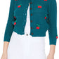 3/4 Sleeve Crewneck Crochet Knit Cropped Cardigan Sweater MK3515 (S-L)