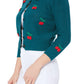 3/4 Sleeve Crewneck Crochet Knit Cropped Cardigan Sweater MK3515 (S-L)