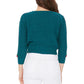 3/4 Sleeve Crewneck Crochet Knit Cropped Cardigan Sweater MK3515 (S-L)