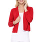 3/4 Sleeve Open Front Knit Bolero Crop Cardigan Sweater MK3558 (S-XL)