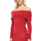 Soft Rayon and Stretch Off Shoulder Sweater Knit Top MK3598 (S-L)