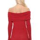 Soft Rayon and Stretch Off Shoulder Sweater Knit Top MK3598 (S-L)