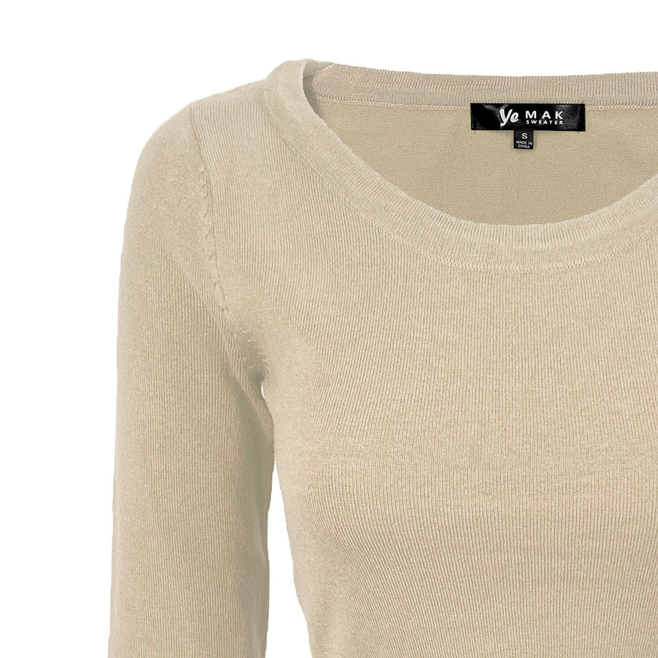 Round Neck Long Sleeve Crop Sweater Knit Crop Top MK3637 (S-XL)