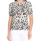 Half Sleeve Crewneck Leopard Print Casual Knit Pullover Tee MK3664/LEO (S-XL)