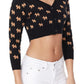 Dog Patterned Button Down Cropped Cardigan Sweater MK3672 (S-L)