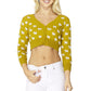 Dog Patterned Button Down Cropped Cardigan Sweater MK3672 (S-L)