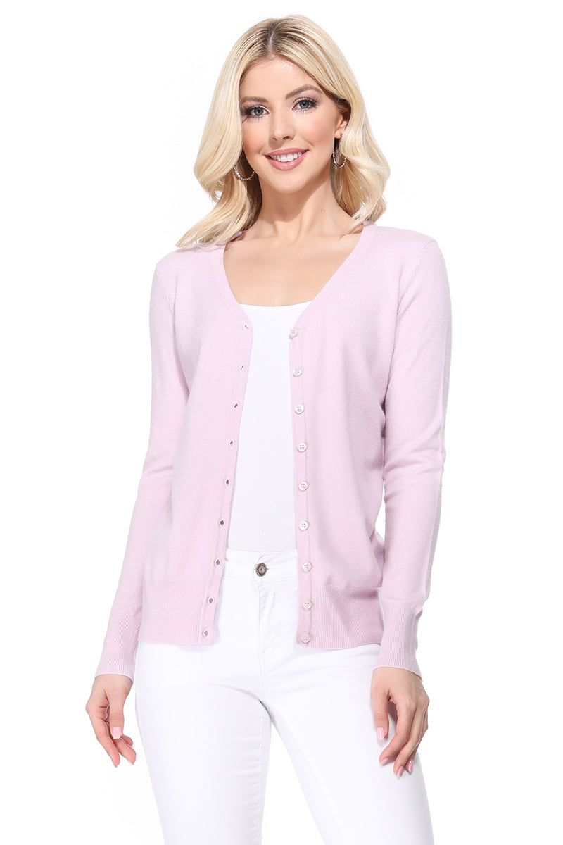 Women V-Neck Button Down Knit Cardigan Sweater MK5178 (S-XL)