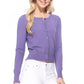 Long Sleeve Crewneck Gem Button Cropped Cardigan Sweater MK5502 (S-XL)