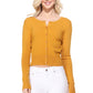 Long Sleeve Crewneck Gem Button Cropped Cardigan Sweater MK5502 (S-XL)