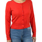 Long Sleeve Crewneck Gem Button Cropped Cardigan Sweater MK5502 (S-XL)