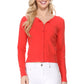 Long Sleeve Crewneck Gem Button Cropped Cardigan Sweater MK5502 (S-XL)