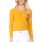 Long Sleeve Crewneck Gem Button Cropped Cardigan Sweater MK5502 (S-XL)