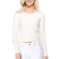 Long Sleeve Crewneck Gem Button Cropped Cardigan Sweater MK5502 (S-XL)