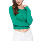Long Sleeve Crewneck Gem Button Cropped Cardigan Sweater MK5502 (S-XL)