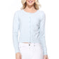 Long Sleeve Crewneck Gem Button Cropped Cardigan Sweater MK5502 (S-XL)
