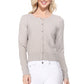 Long Sleeve Crewneck Gem Button Cropped Cardigan Sweater MK5502 (S-XL)