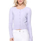 Long Sleeve Crewneck Gem Button Cropped Cardigan Sweater MK5502 (S-XL)