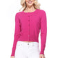 Long Sleeve Crewneck Gem Button Cropped Cardigan Sweater MK5502 (S-XL)