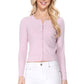 Long Sleeve Crewneck Gem Button Cropped Cardigan Sweater MK5502 (S-XL)