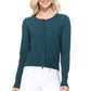 Long Sleeve Crewneck Gem Button Cropped Cardigan Sweater MK5502 (S-XL)