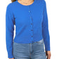 Long Sleeve Crewneck Gem Button Cropped Cardigan Sweater MK5502 (S-XL)