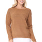Crewneck Knit Pullover Sweater with Side Slit MK8015 (S-L)