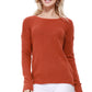 Crewneck Knit Pullover Sweater with Side Slit MK8015 (S-L)