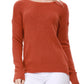 Crewneck Knit Pullover Sweater with Side Slit MK8015 (S-L)