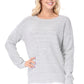 Crewneck Knit Pullover Sweater with Side Slit MK8015 (S-L)